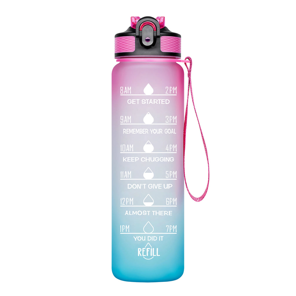 MABOTO 1100ml Sports Water Bottle with Time Marker BPA Free & Leak